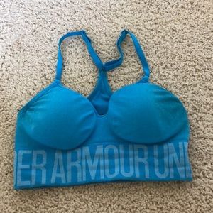 blue under armor sports bra